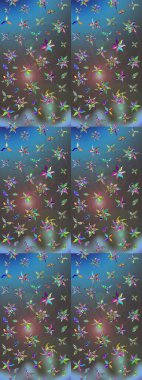 Renkli Bahar Teması eskiz kalıbı. Düz Çiçek Elementleri Tasarımı. Parlak arkaplan eskiz desenli çiçekli fantezi tasarımı.