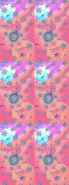 -pembe ve nötr çiçekler. Çiçek kolajı. Küçük çiçekte güzel bir desen var. Raster deseni. Doğa. Çiçek kompozisyonu. Çiçek arka planı.