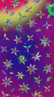 Mor ve mor renkli çiçekler. Gömlek baskısı için çiçek boyası. Çiçek eskiz kalıbı geçmişi.