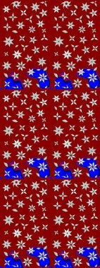 Kırmızı renklerde. Kırmızı renkte kırmızı papatya deseni. Raster illüstrasyonu.