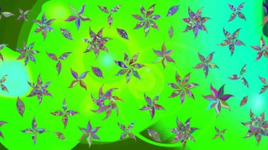 Sevimli çiçek raster deseni. Yeşil renkli çiçekler. Sketch Colour Spring Theme eskiz kalıbı. Düz Çiçek Elementleri Tasarımı.