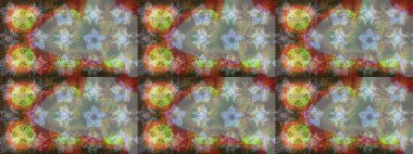 Renkler. Kar tanelerinin soyut arkaplanı olan şirin bir Noel arkaplanı. Raster illüstrasyonu. Gri, kahverengi ve nötr kar taneleri. Noel ve Yeni Yıl moda baskıları için tatil tasarımı.