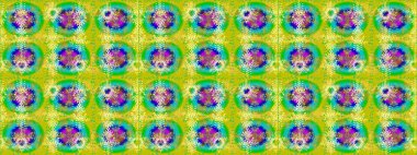 Sarı, yeşil ve mavi renkli kar tanesi süsü. Kar taneleri izole edildi. Güzel süs eşyası. Kar tanesi süsü Raster illüstrasyonu.