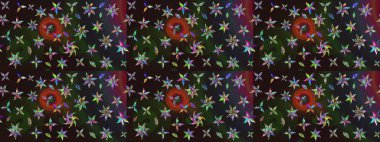 Gri renkli çiçekler. Raster illüstrasyonu. Çiçek desenli eskiz, vuruşlar, sıçramalar, yaz çiçekleri..