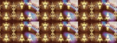 Raster illüstrasyonu. Kar taneleri deseni. Kar tanesi süsleme deseni. Kar taneleri arka planda. Renkli arkaplanda izole edilmiş kar tanelerinin düz tasarımı.