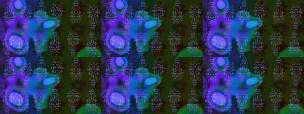 Raster Çiçek İllüstrasyonu 'nun şirin tekstili. Mavi renkli etnik çiçeklerle zarif eskiz deseni.