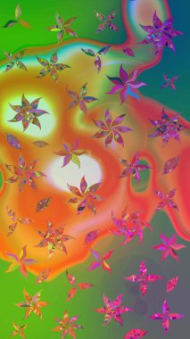 Tomurcukları papatya çiçekleri olan sevimli bir çiçek deseni. Eskiz geçmişi. Raster illüstrasyonu. Kumaş, tekstil, duvar kağıdı baskısı için. Eski usul. Miles Fleur, dandik süs.