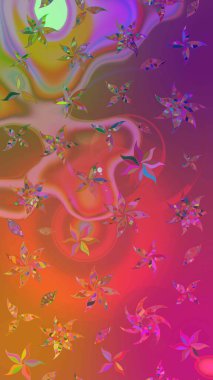 Suluboya çiçekli çiçek deseni. Raster illüstrasyonu. Mor ve pembe renkli güzel tekstil..