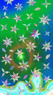 Küçük çiçekteki sevimli çiçek deseni. Raster illüstrasyonu. Tony 'nin kumaş kalıbını çiz. Modaya uygun kumaş deseni.