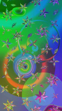 Yeşil ve mavi lale çiçekli Raster eskiz deseni. Doğal kozmetik ürünleri, parfüm, çiçekçi dükkanı için bahar ihalesi tasarımı. Karşılama ya da düğün geçmişi olarak kullanılabilir. Paket kağıdı için en iyisi..