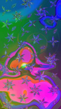 Tomurcukları papatya çiçekleri olan sevimli bir çiçek deseni. Eskiz geçmişi. Raster illüstrasyonu. Kumaş, tekstil, duvar kağıdı baskısı için. Eski usul. Miles Fleur, dandik süs.