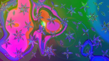 Tomurcukları papatya çiçekleri olan sevimli bir çiçek deseni. Eskiz geçmişi. Raster illüstrasyonu. Kumaş, tekstil, duvar kağıdı baskısı için. Eski usul. Miles Fleur, dandik süs.