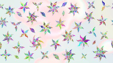 Raster floral pattern in doodle style with flowers. Gentle, summer floral on neutral and beige colors. Raster illustration.