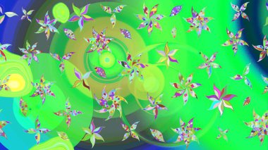 Tomurcukları papatya çiçekleri olan sevimli bir çiçek deseni. Eskiz geçmişi. Raster illüstrasyonu. Kumaş, tekstil, duvar kağıdı baskısı için. Eski usul. Miles Fleur, dandik süs.