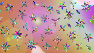 Küçük çiçekteki sevimli çiçek deseni. Tarafsız ve pembe renkte çiçekler.