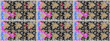 Gri ve siyah renklerin kraliyet retrosu. Kusursuz desenli altın elementler. Altın şablon. Kart, duvar kağıdı, ambalaj ve tekstil için klasik tasarım. Raster illüstrasyonu. Çiçeksel klasik doku.