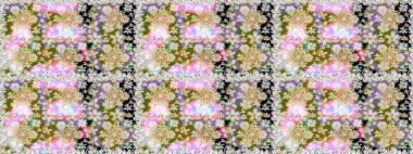 Tarafsız ve bej renklerde desen. Kına dövmeli süs çiçekleri, altın çıkartmalar, mehndi ve yoga tasarımı, kartlar ve parmak izleri. Raster altın mehndi kusursuz desen.