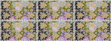 Süslü dekorasyon. Raster illüstrasyonu. Damask altın soyut çiçek gri ve nötr renklerde pürüzsüz desen.