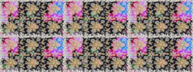 Damask altın soyut çiçek gri ve nötr renklerde pürüzsüz desen. Raster illüstrasyonu. Süsleme.