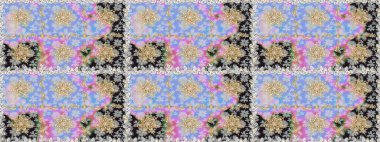 Şık bir grafik desen. Duvar kâğıdı barok, İspanyol kumaşı. Gri ve nötr renklerde altın elementler. Çiçek deseni. Kusursuz raster arkaplanı.