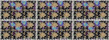 Kusursuz damaske klasik altın desen. Tekrarlayan elementlerle soyut arkaplan oluşturun. Raster illüstrasyonu. Gri ve siyah renklerde altın desenli altın elementler.