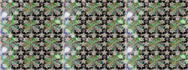 Sembol bayramı, yeni yıl kutlamaları, altın desenler. Noel altın kar tanesi kusursuz desen. Kış kar dokusu duvar kağıdı. Gri ve siyah renklerde altın kar taneleri.