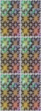 El yapımı dekoratif çerçeve, albüm kapağı, tebrik kartı, klasik Art deco tarzı. Altın karalama fantezi yapraklarından Raster soyut çiçek çelengi ve gri ve nötr renklerde çiçek..