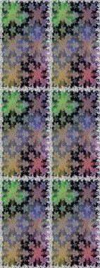 Damask altın soyut çiçek gri ve nötr renklerde pürüzsüz desen. Raster illüstrasyonu. Süsleme.