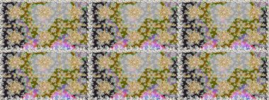 Raster. Doğu tarzı arabesk. Gri renklerde, altın elementlerle kusursuz desen. Kusursuz altın desenli bukleler. Hassas altın deseni açın. Parlak dantel, stilize çiçekler, şal desenli.