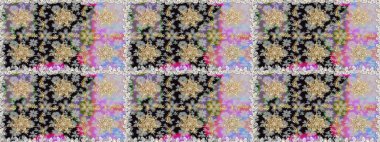 Doğulu stil altın deseni gri ve nötr renklerde altın elementlerle donatır. Raster altın desen. Kusursuz kıvırcık saçlar..