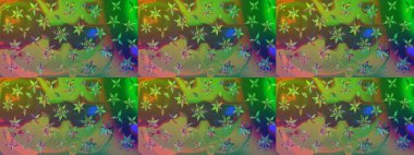 Raster illüstrasyonu. Yeşil ve kahverengi renklerde. 3D çiçekler, çizim.