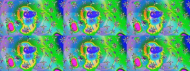 Küçük renkli çiçekler. Motley illüstrasyonu. Küçük çiçekte güzel bir desen. Moda baskıları için zarif bir şablon. Çiçekli yaz çiçekleri. Çizim.