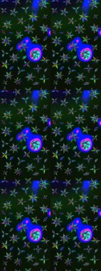 Klasik çiçek tasarımı elementleri. Raster illüstrasyonu. Gri ve mavi kıvırcık çiçekler Gri ve mavi renkte şekillenir.