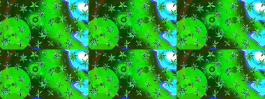 Çiçek arkaplan. Renkli çizim kalıbı. Raster illüstrasyonu. Yeşil ve mavi renkli şirin tekstil tarzında. Çiçek duvar kağıdı.