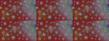 Kabile sanatı boho baskısı, klasik çiçek arkaplanı. Arkaplan dokusu, duvar kağıdı kahverengi ve gri renkli çiçek teması. Soyut etnik raster çizim kalıbı.