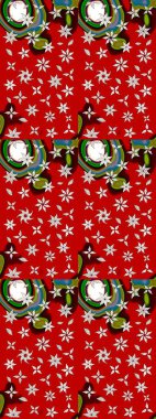 Klasik taslak çizimi. Raster Yumuşak kumaş deseni. Çiçek kırmızısı ve nötr çizim deseni. Raster çiçek izi..