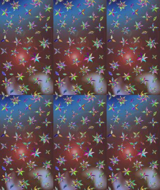 Tropik çiçek desenleri. Kahverengi renkli çiçekler. Raster illüstrasyonu.