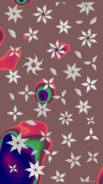 Tekrar eden çiçek arkaplanı, zarif kahverengi çiçek duvar kağıdı. Kahverengi renkler üzerine çiçek desenli çizimler, el yapımı papatyalar, papatyalar..