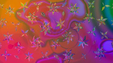 Hediye ambalaj kağıdı, tebrik kartları, posterler ve pankart tasarımı. Raster düz çiçek çizim deseni. Mor renkte çiçekler.