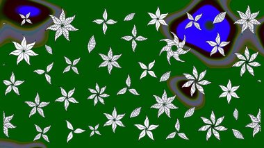 Yeşil ve nötr çiçekli eskiz deseni, suluboya çiçek deseni, şirin çiçek, duvar kağıdı, kart veya kumaş için fayanslı. Raster - stok.