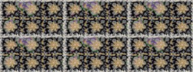 Oriental raster klasik gri ve altın desenli. Kusursuz soyut bir arkaplan. Raster illüstrasyonu.