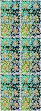 Senin tasarımın için, duvar kağıdı. Raster geometrik arka plan. Tarafsız ve mavi renklerde altın çiçekli altın desenler. Altın rengi kusursuz illüstrasyon.