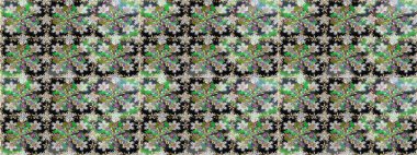 Tekrarlayan elementlerle soyut arkaplan oluşturun. Kusursuz damaske klasik altın desen. Raster illüstrasyonu. Gri ve yeşil renklerde altın desenli altın elementler.