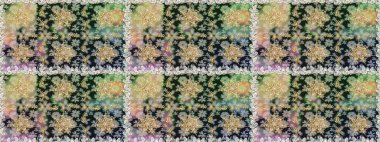 Raster oryantal süs. Barok tarzında kusursuz bir doğulu süsü. Geleneksel klasik altın desen. Altın desenli gri ve nötr renkler ve altın elementler.