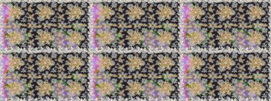 Raster altın desen. Altın elementli gri ve nötr renkler. Kusursuz altın desenli bukleler. Raster illüstrasyonu. Doğu tarzı arabesk.