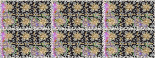 Raster altın desen. Altın elementli gri ve nötr renkler. Kusursuz altın desenli bukleler. Raster illüstrasyonu. Doğu tarzı arabesk.