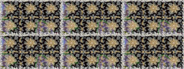 Süslü dantel iz sürücü. Çiçekli süslemeli, pürüzsüz bir desen. Doğu tarzında klasik tasarım öğesi. Duvar kâğıdı için altın süslü bir illüstrasyon. Gri, siyah renkler üzerine geleneksel Arapça dekor