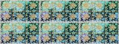 Tarafsız ve mavi renklerde altın elementlerle geleneksel altın sarısı desen. Barok tarzında kusursuz bir doğulu süsü..