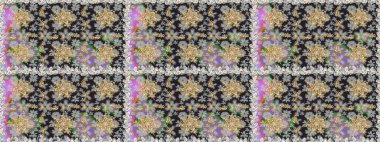 Raster altın desen. Altın elementli gri ve nötr renkler. Kusursuz altın desenli bukleler. Raster illüstrasyonu. Doğu tarzı arabesk.