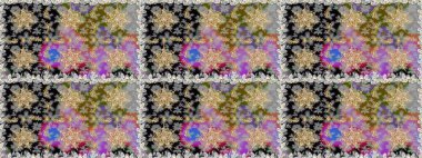 Damask arkaplanı tekerrür ediyor. Antika altın tekrarlanabilir duvar kağıdı. Barok tarzında altın çiçek süsü. Gri ve nötr renkler üzerine altın element.